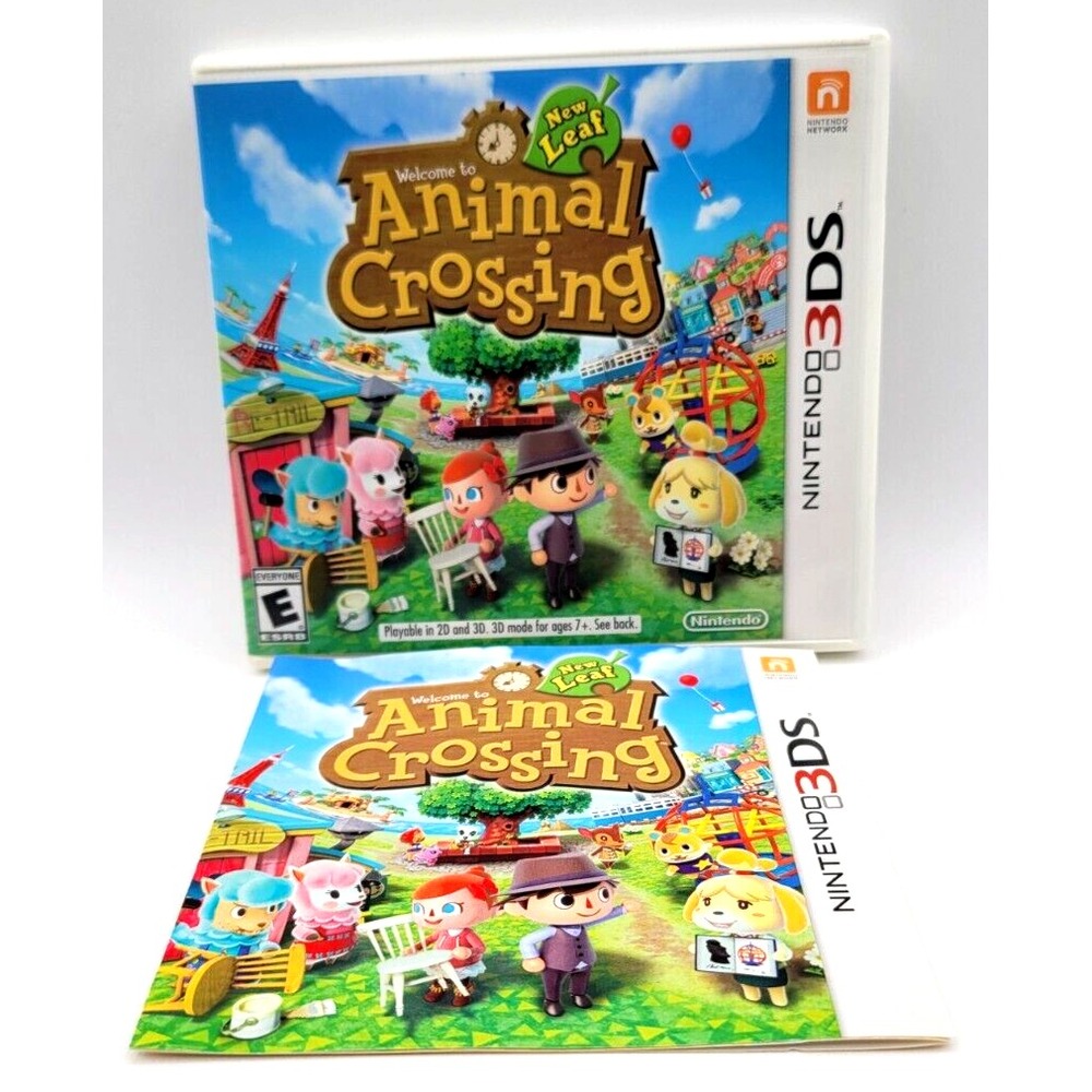 ANIMAL CROSSING NEW LEAF GAME CASE & MANUAL NINTENDO 3DS NO GAME